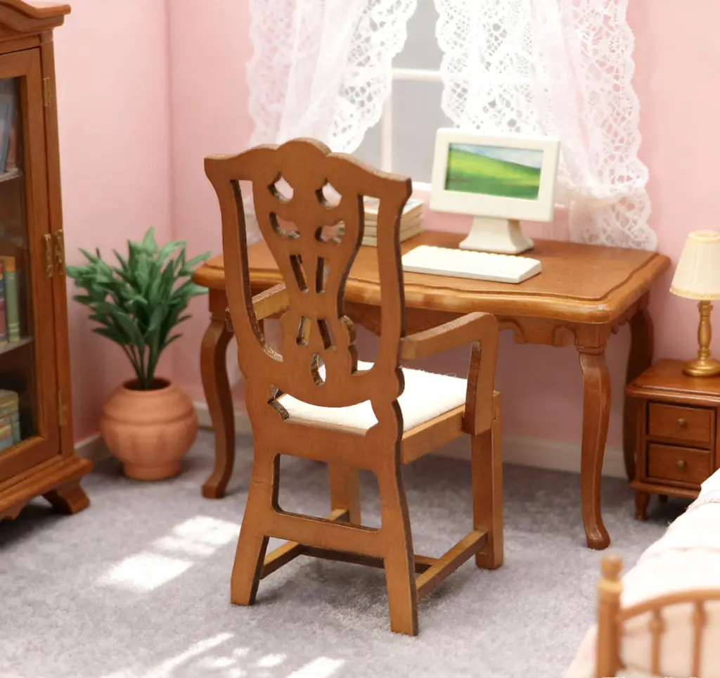 New Arrival 1:12 Dollhouse Vintage Wooden Chair - Chestnut Retro Armchair For Study Micro Scene Miniature Furniture & Hobbyists
New Arrival 1:12 Dollhouse Vintage Wooden Chair - Chestnut Retro Armchair For Study Micro Scene Miniature Furniture & Hobbyists