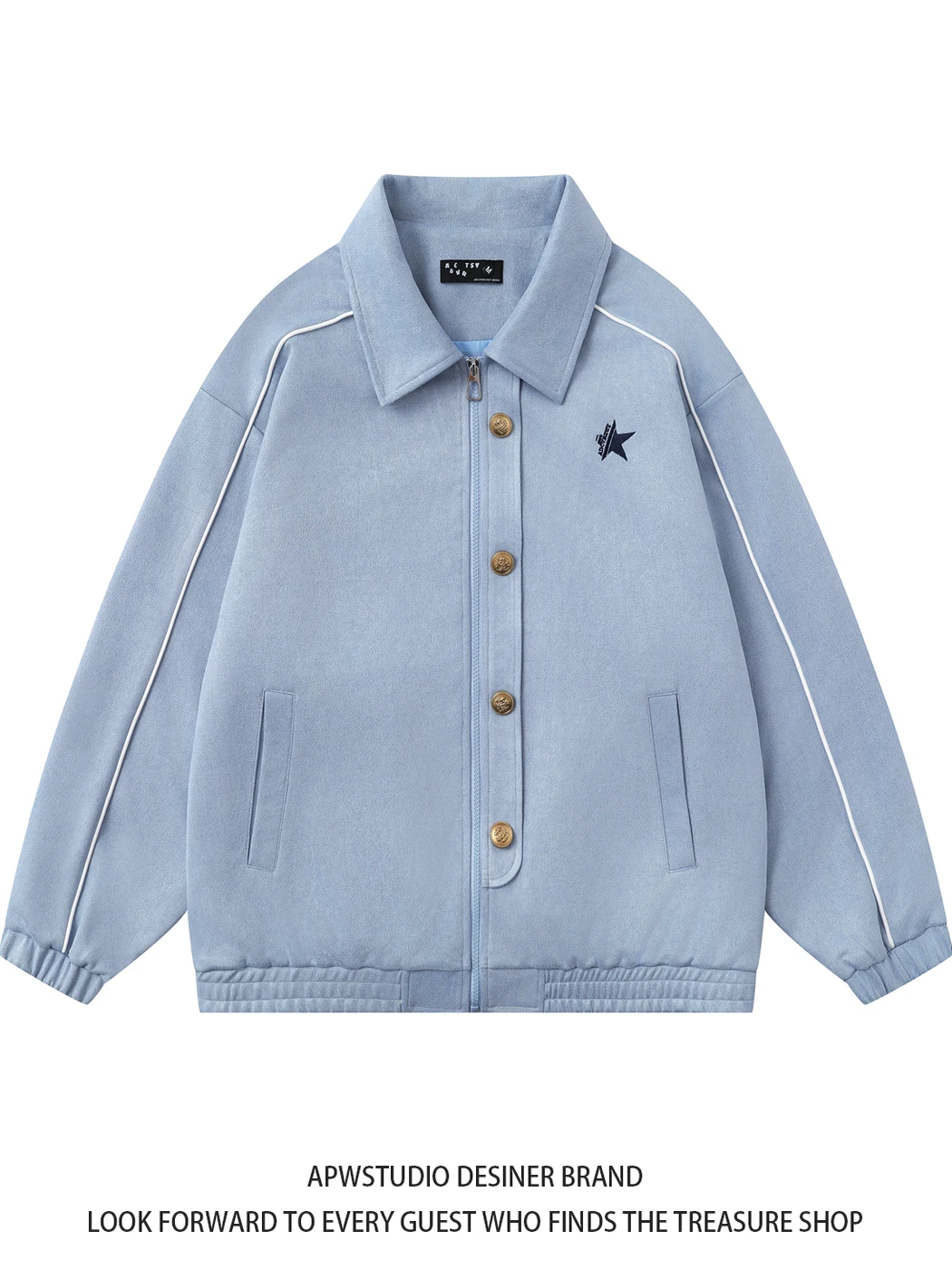 APWSTUDIO Vintage Star Embroidery Pink Jaet ex Casual Outerwear Spring Autumn Winter Faion College Sle Couple Coat
APWSTUDIO Vintage Star Embroidery Pink Jaet ex Casual Outerwear Spring Autumn Winter Faion College Sle Couple Coat