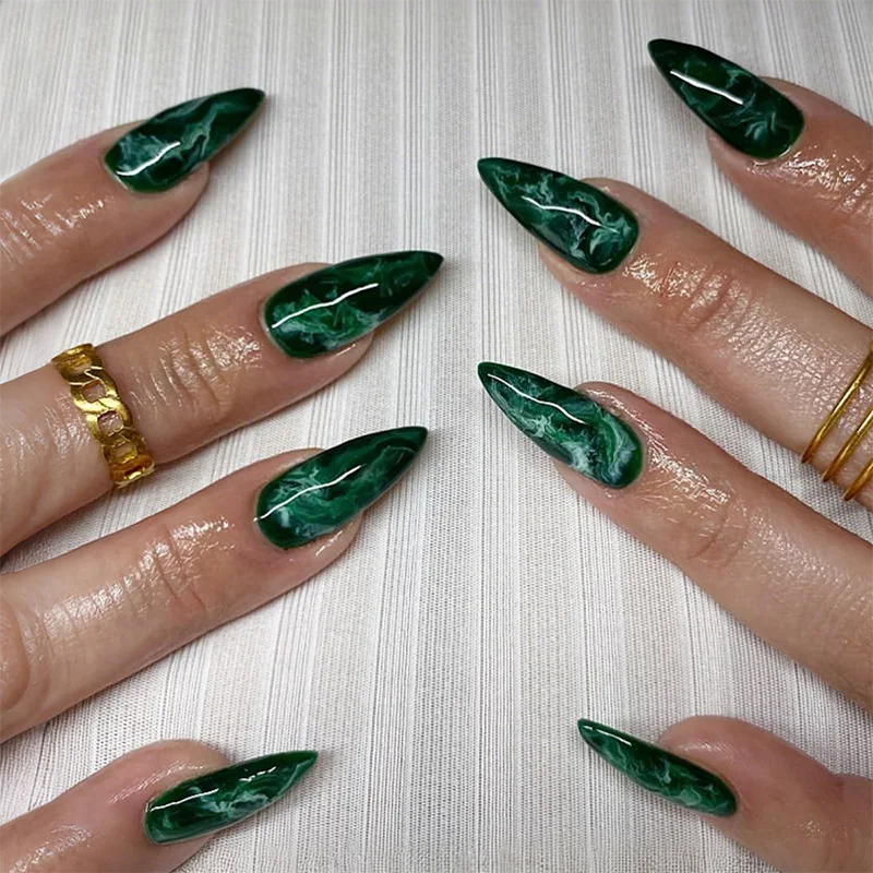 24pcs Short Solid Color False Nails Finished Green Smudge Full Cover Nail Tips Wearable Simple Long Almond Press on Fake Nails
24pcs Short Solid Color False Nails Finished Green Smudge Full Cover Nail Tips Wearable Simple Long Almond Press on Fake Nails