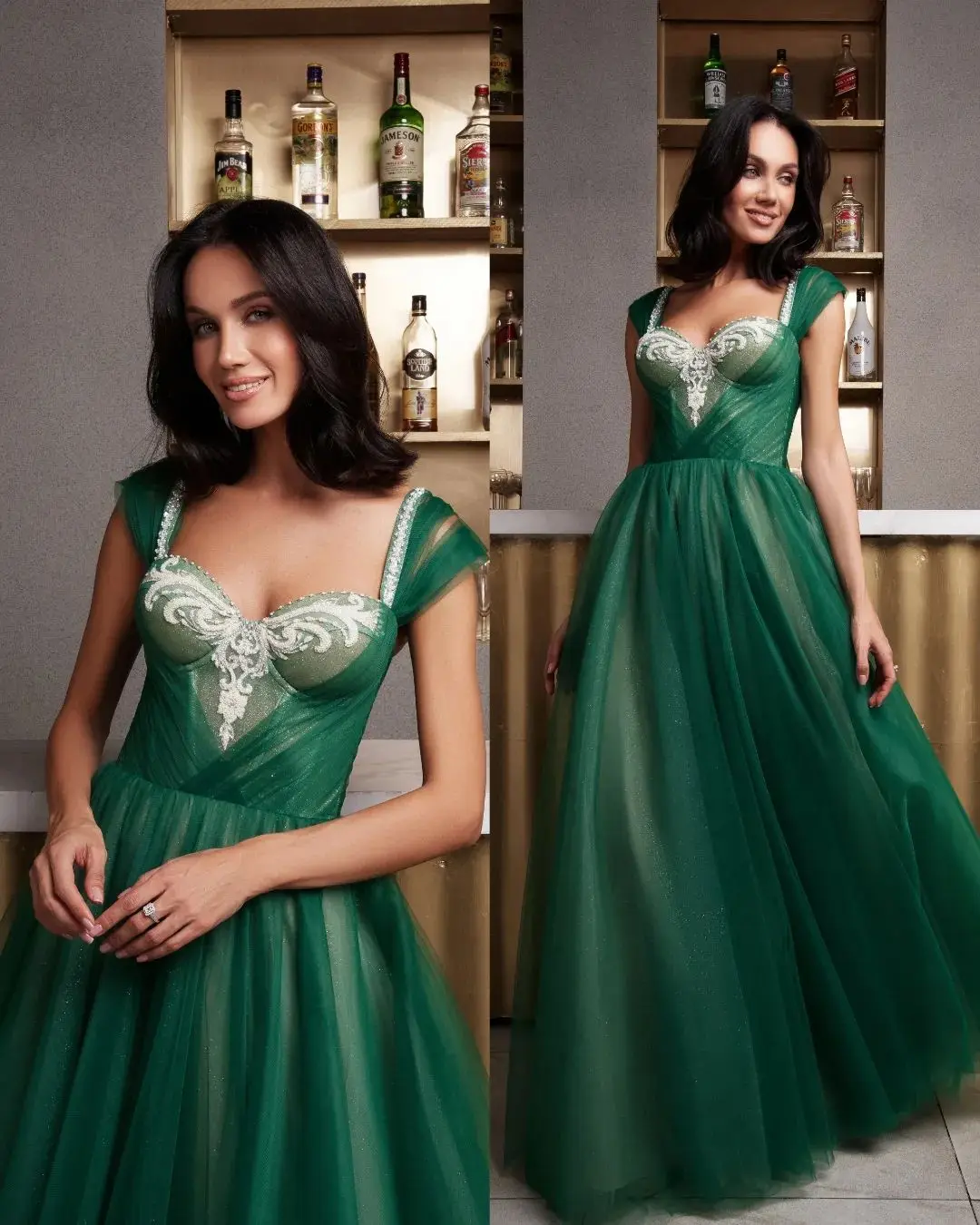Customized Exquisite Tulle A-Line Cap Sleeve Pearls Evening Dresses Strapless Sleeveless Panel Train Bespoke Occasion Gowns
Customized Exquisite Tulle A-Line Cap Sleeve Pearls Evening Dresses Strapless Sleeveless Panel Train Bespoke Occasion Gowns
