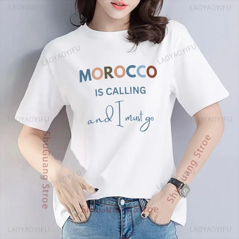 Funny T Shirt Morocco Streetwear Humor Letters Morocco Is Calling and I Must Go Print Tops Graphic T Shirts Men Women Cotton Tee
Funny T Shirt Morocco Streetwear Humor Letters Morocco Is Calling and I Must Go Print Tops Graphic T Shirts Men Women Cotton Tee