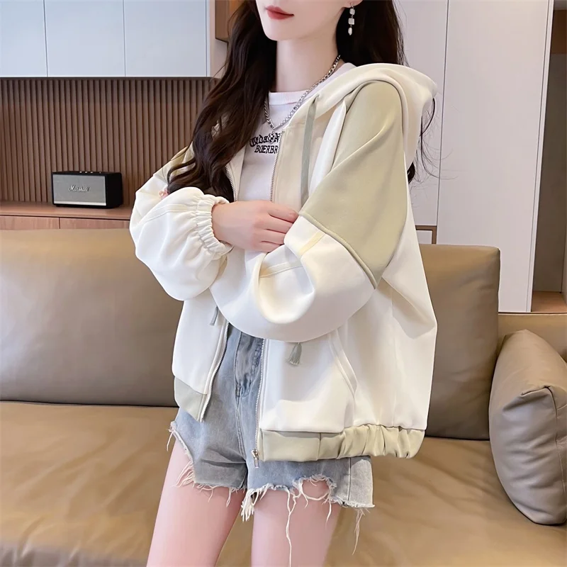 Spring Short Loose Fit Hooded Jacket Women's Thin New Style Large Size Small Figure Open Cardigan Sweatshirt Organic Cotton
Spring Short Loose Fit Hooded Jacket Women's Thin New Style Large Size Small Figure Open Cardigan Sweatshirt Organic Cotton