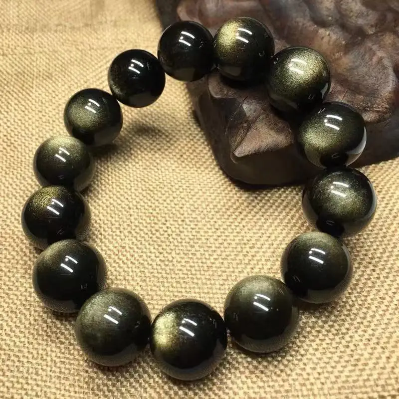 Natural Golden Obsidian Hand-carved 10mm Bead Bracelet Fashion Boutique Jewelry Men and Women Gold Obsidian Bracelet Gift
Natural Golden Obsidian Hand-carved 10mm Bead Bracelet Fashion Boutique Jewelry Men and Women Gold Obsidian Bracelet Gift
