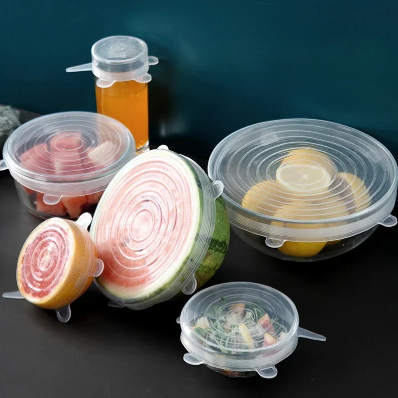 6Pcs/set Food Grade Silicone Preservation Cover Reusable Airtight Food Universal Dish Stretch Round Lids For Kitchen Accessories
6Pcs/set Food Grade Silicone Preservation Cover Reusable Airtight Food Universal Dish Stretch Round Lids For Kitchen Accessories
