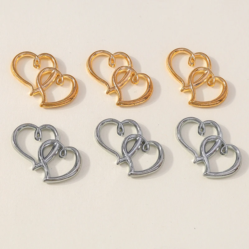 Leslie 10pcs 21*31mm Alloy Metal Hollow Double Love Hearts Charms Pendants Connectors for Necklace Jewelry Findings Accessories 
Leslie 10pcs 21*31mm Alloy Metal Hollow Double Love Hearts Charms Pendants Connectors for Necklace Jewelry Findings Accessories