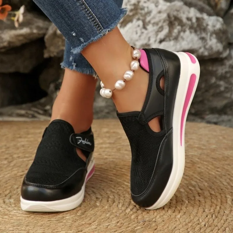 Women's Breathable Mesh Slip-On Wedge Sandals with Fashion Label Casual Comfortable Walking Shoes Summer Outdoor Footwear
Women's Breathable Mesh Slip-On Wedge Sandals with Fashion Label Casual Comfortable Walking Shoes Summer Outdoor Footwear