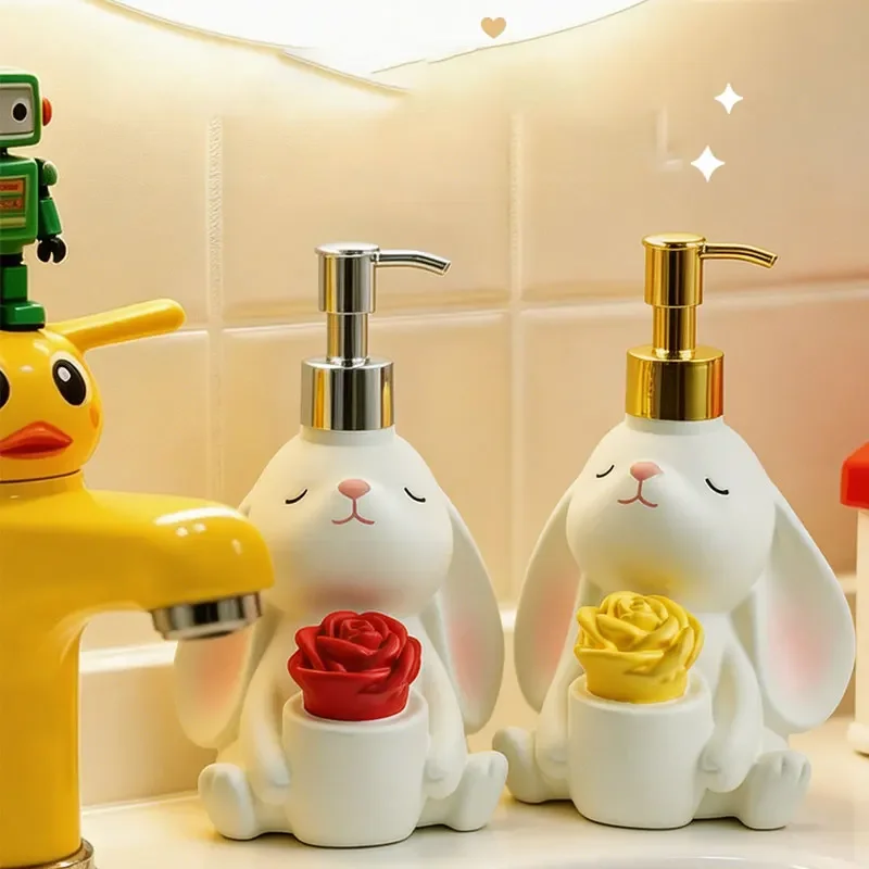 Cute Hug Flower Rabbit Rabbit Hand Wash Bottle Household Bathroom Press type Shower Gel Soap Bottle Washstand Decoration
Cute Hug Flower Rabbit Rabbit Hand Wash Bottle Household Bathroom Press type Shower Gel Soap Bottle Washstand Decoration