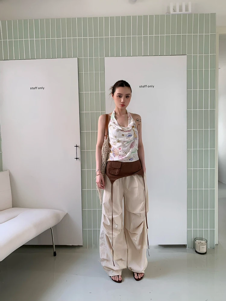 Color Block Wide Leg Pants Women's Casual Straight Cut Loose Summer New Style Cool Sensation Drawstring Trousers Workwear
Color Block Wide Leg Pants Women's Casual Straight Cut Loose Summer New Style Cool Sensation Drawstring Trousers Workwear