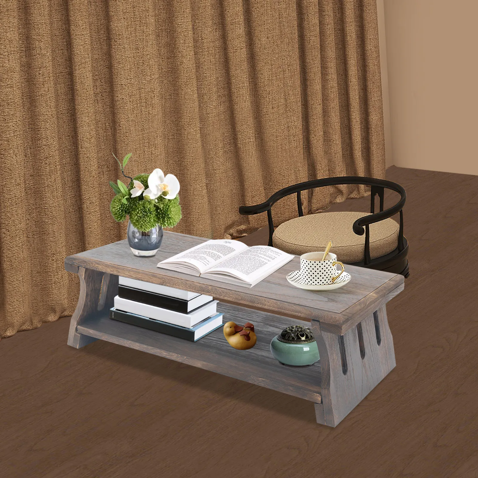 Foldable Meditation Table Paulownia Wood 2 Tier Retro Low Coffee Table Space Saving, for Sitting on The Floor
Foldable Meditation Table Paulownia Wood 2 Tier Retro Low Coffee Table Space Saving, for Sitting on The Floor