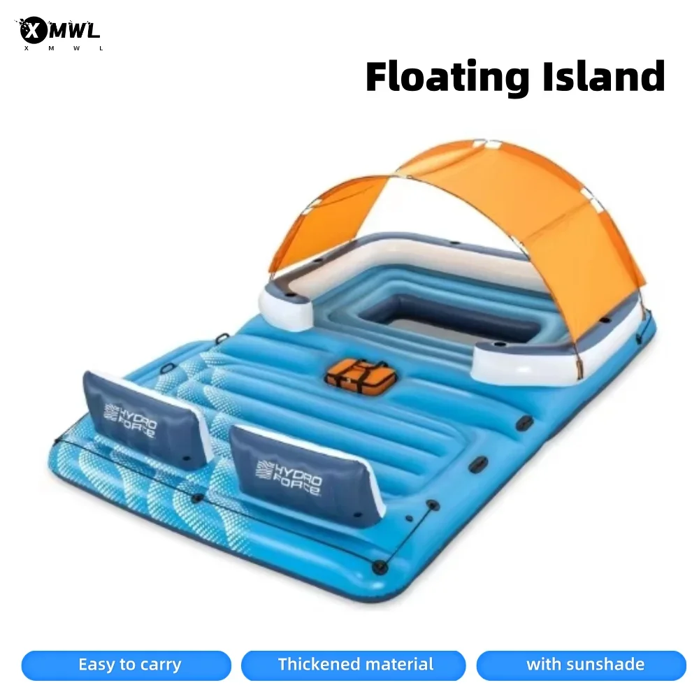 6-8person Inflatable Water Floating Island with Sunshade Ocean Park Lounge Chair Family Water Floating Bed for Water Play
6-8person Inflatable Water Floating Island with Sunshade Ocean Park Lounge Chair Family Water Floating Bed for Water Play
