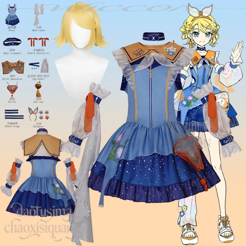 Anime Game Project Sekai Ling Cosplay 2025 Magic Idol Stage Uniform Puff Sleeve Starry Sky Pattern Blue Orange Dress
Anime Game Project Sekai Ling Cosplay 2025 Magic Idol Stage Uniform Puff Sleeve Starry Sky Pattern Blue Orange Dress