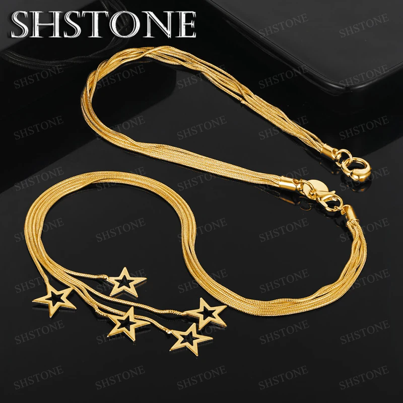 45cm 18k Gold Star Snake Chain Necklace For Women Wedding Banquet Party Jewelry Gift Accessories Handmade Original Necklace
45cm 18k Gold Star Snake Chain Necklace For Women Wedding Banquet Party Jewelry Gift Accessories Handmade Original Necklace