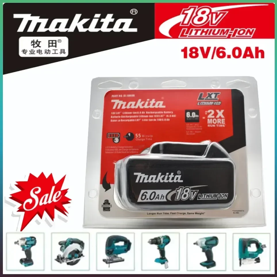 100% original Makita 6.0Ah 18V Rechargeable Battery for Makita 18V BL1830 BL1830B BL1840 BL1840B BL1850 BL1850B Power Tools
100% original Makita 6.0Ah 18V Rechargeable Battery for Makita 18V BL1830 BL1830B BL1840 BL1840B BL1850 BL1850B Power Tools