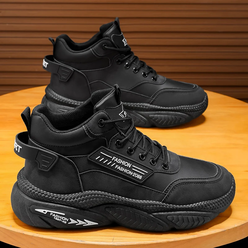Men's Boots Spring New Retro British Outdoor Wear-Resistant Work High-Top Sports Dad Shoes PU Leather Short Tube
Men's Boots Spring New Retro British Outdoor Wear-Resistant Work High-Top Sports Dad Shoes PU Leather Short Tube