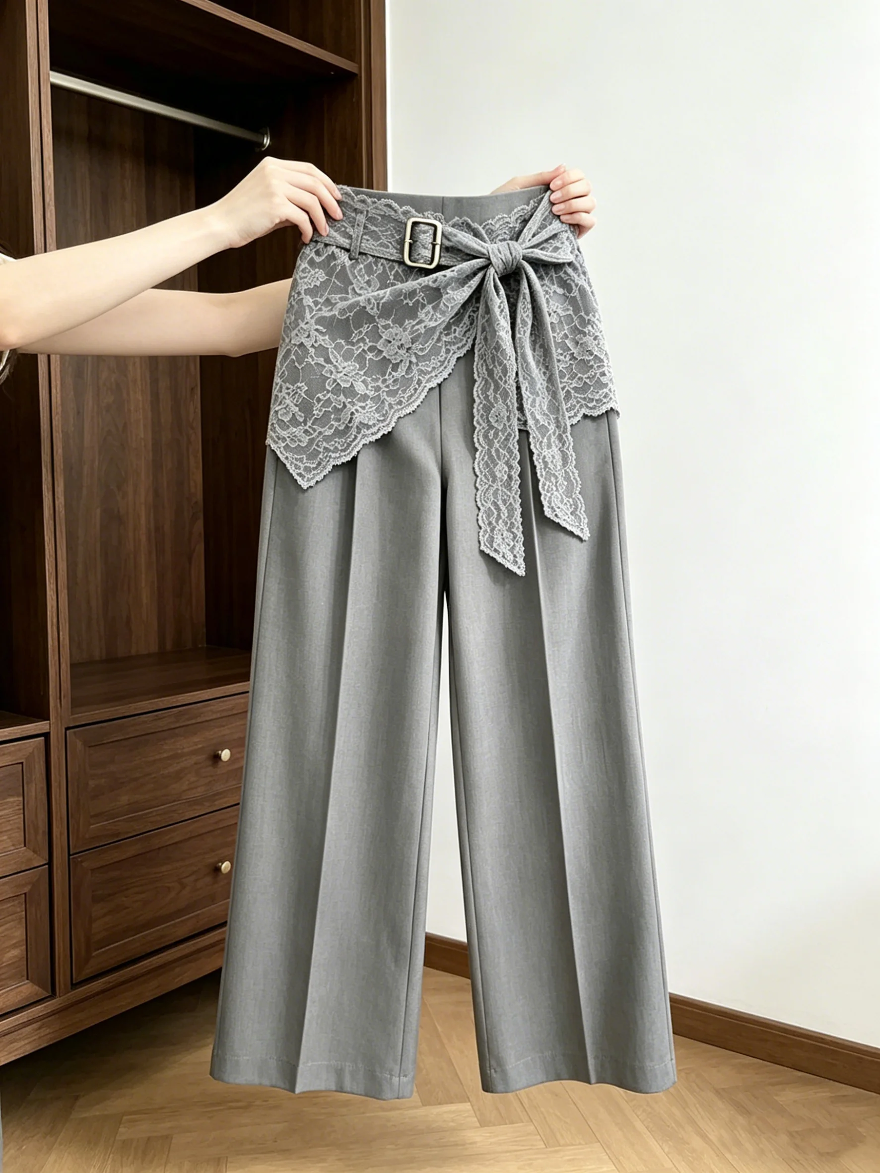 Korean Style High Waist Straight Leg Lace Detail Casual Pants Women's Summer 2026 New Fashion Slimming Trousers
Korean Style High Waist Straight Leg Lace Detail Casual Pants Women's Summer 2026 New Fashion Slimming Trousers