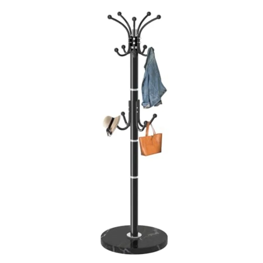 Metal Coat Rack Stand with Natural Marble Base Modern Coat Rack Freestanding 360°Rotary Coat Racks with 14 Hooks Black Coat Sta
Metal Coat Rack Stand with Natural Marble Base Modern Coat Rack Freestanding 360°Rotary Coat Racks with 14 Hooks Black Coat Sta