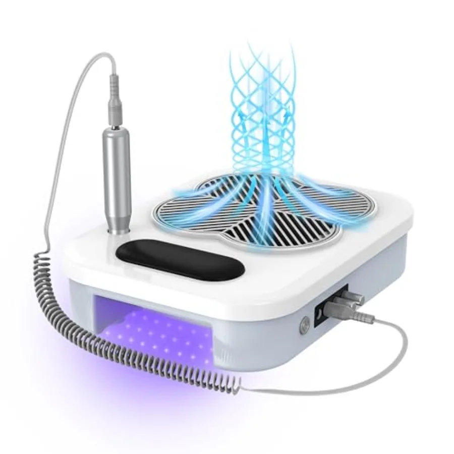 3-in-1 Nail Dust Collector with Electric Nail Drill File and UV Lamp - Dust Collector Nail Tech Powerful Nail Vacuum Fan with R
3-in-1 Nail Dust Collector with Electric Nail Drill File and UV Lamp - Dust Collector Nail Tech Powerful Nail Vacuum Fan with R