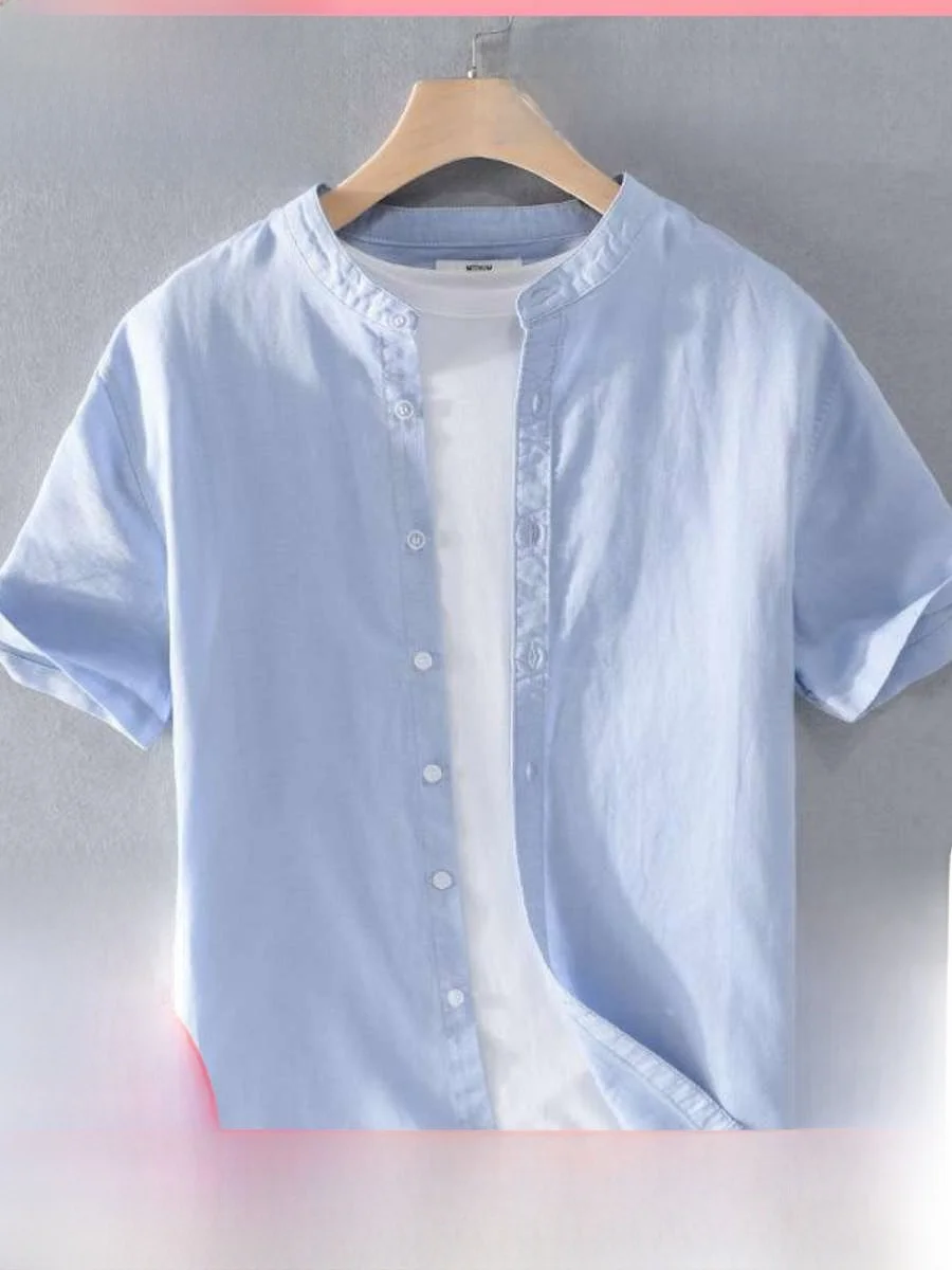 New Men's Linen Short Sleeve Shirt Summer Linen Loose Casual Cotton Linen Material Shirt Male Fashion Spring Pure Color
New Men's Linen Short Sleeve Shirt Summer Linen Loose Casual Cotton Linen Material Shirt Male Fashion Spring Pure Color