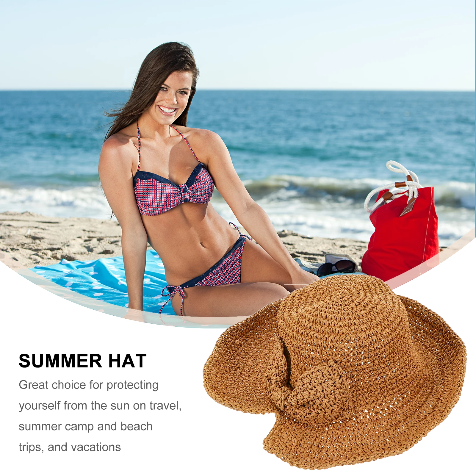 Straw Woven Sun Protection Hat Summer Outdoor Beach Cap Foldable Bowknot Design Handmade Durable Lightweight Straw
Straw Woven Sun Protection Hat Summer Outdoor Beach Cap Foldable Bowknot Design Handmade Durable Lightweight Straw