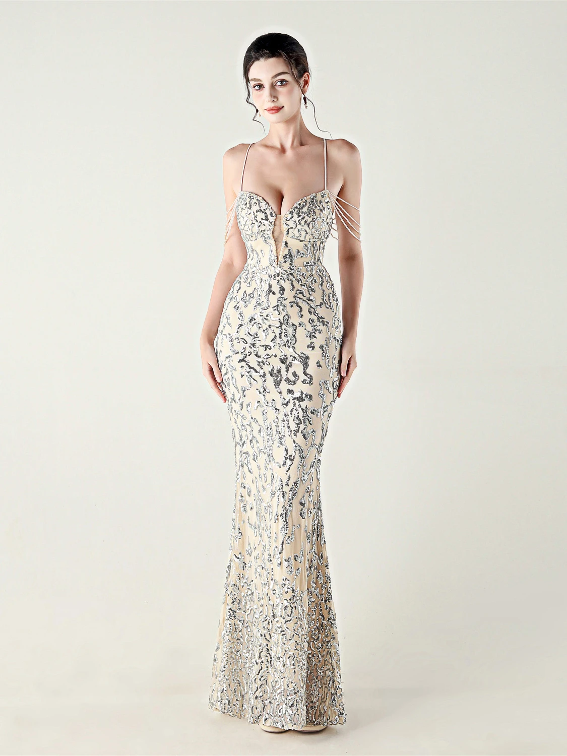 Elegant Long Tail Fishbone Gown Women's Evening Dress Sexy Mid-Waist Zipper Style Embroidered Diamond Decorations Cotton Poly...
Elegant Long Tail Fishbone Gown Women's Evening Dress Sexy Mid-Waist Zipper Style Embroidered Diamond Decorations Cotton Poly...