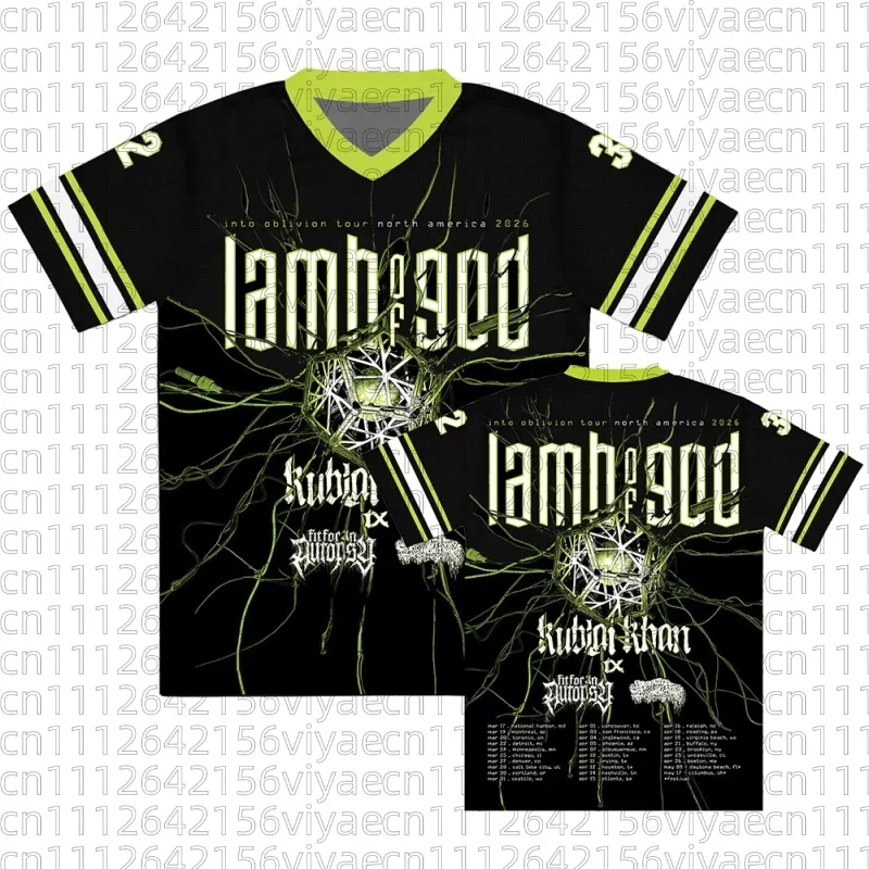 LAMB OF GOD Into Oblivion Tour 26 Jersey Short Sleeve V-neck Loose Unisex T-shirt Heavy Mental Rock Band Tshirts Family Kids Tee
LAMB OF GOD Into Oblivion Tour 26 Jersey Short Sleeve V-neck Loose Unisex T-shirt Heavy Mental Rock Band Tshirts Family Kids Tee