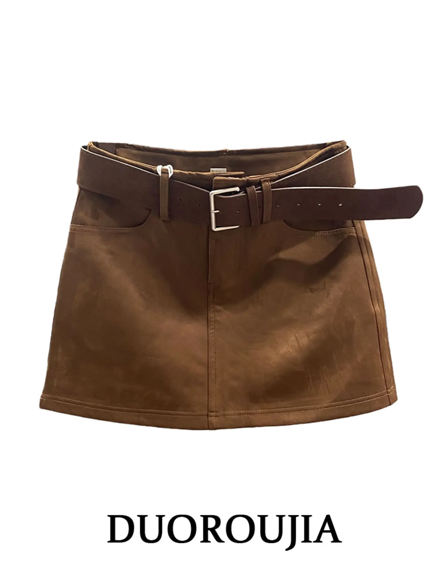 High Waist Short Suede Skirt with Belt Women's plus Size Autumn Winter Slimming A-Line Skirt Commute Style Casual Wear
High Waist Short Suede Skirt with Belt Women's plus Size Autumn Winter Slimming A-Line Skirt Commute Style Casual Wear