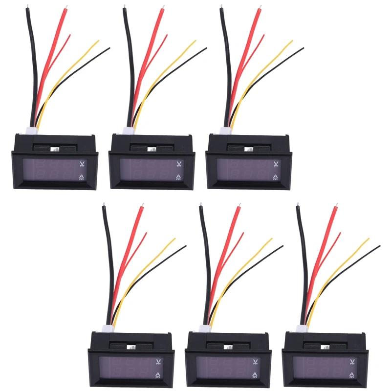 BAAR-6Pcs Цифровой вольтметр Амперметр DC 100 В 10A Синий Красный светодиодный измеритель напряжения тока Тестер с двойной панелью дисплея для автомобиля
BAAR-6Pcs Цифровой вольтметр Амперметр DC 100 В 10A Синий Красный светодиодный измеритель напряжения тока Тестер с двойной панелью дисплея для автомобиля