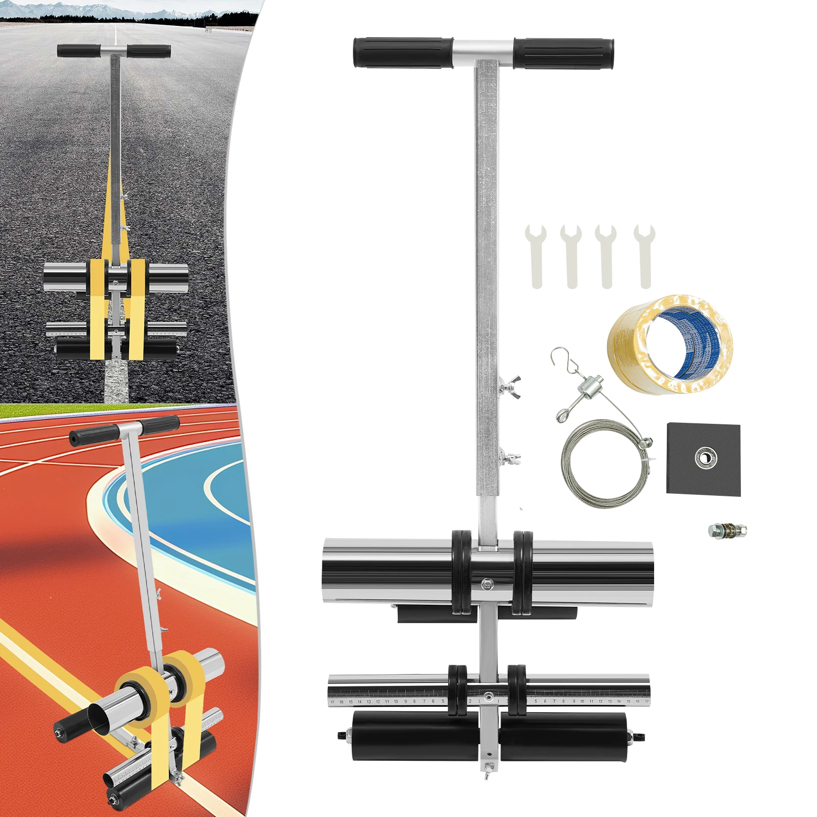 Court Line Iron Tape Machine,Black+Silver 35*29*80cm Freestanding Tape Line Striping Machine for Playgrounds
Court Line Iron Tape Machine,Black+Silver 35*29*80cm Freestanding Tape Line Striping Machine for Playgrounds