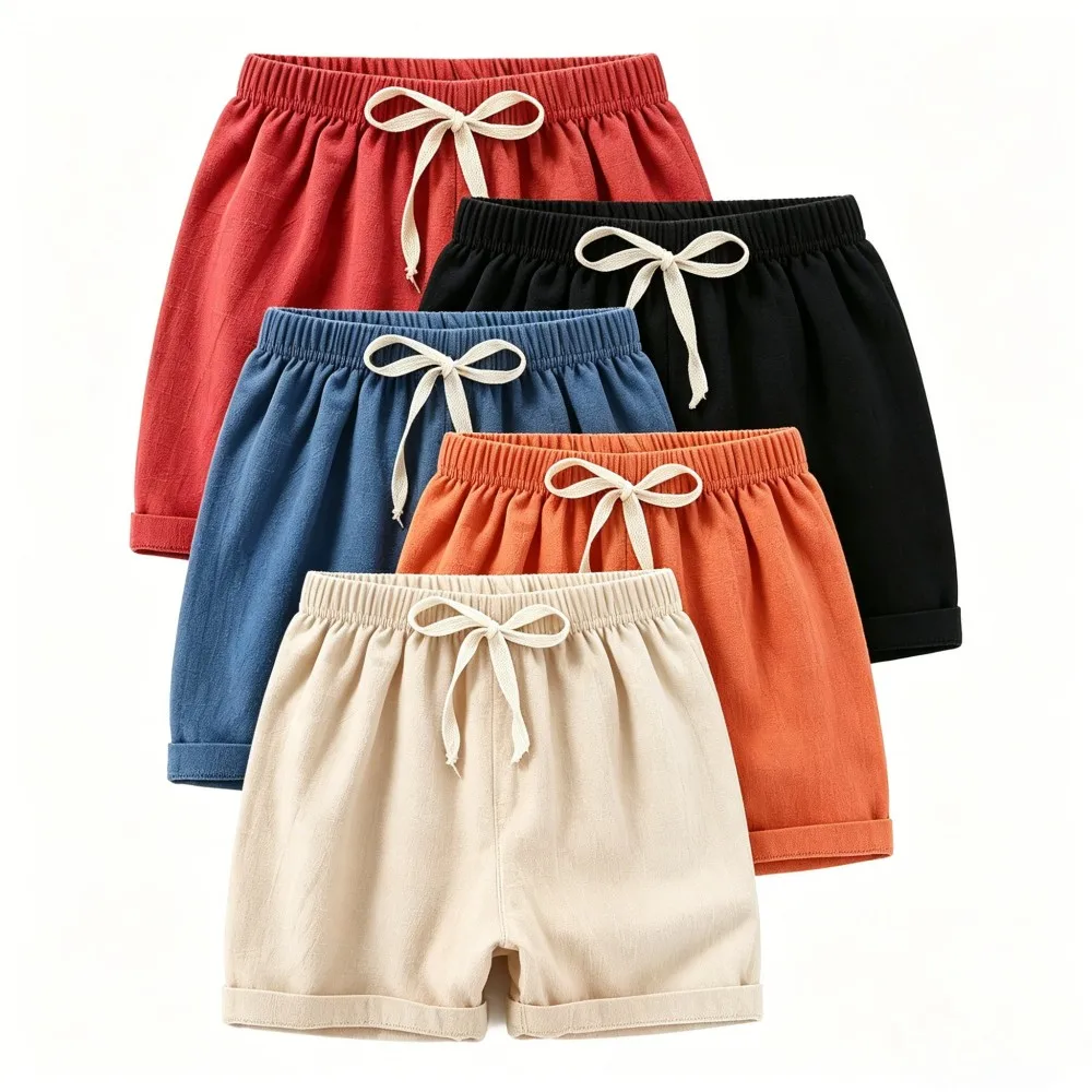 100% Cotton Linen Kids Shorts 2-10Y Breathable Soft Drawstring Elastic Waist Solid Color Casual Summer Shorts For Boys Girls
100% Cotton Linen Kids Shorts 2-10Y Breathable Soft Drawstring Elastic Waist Solid Color Casual Summer Shorts For Boys Girls