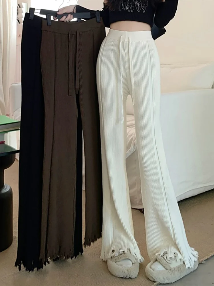 Knitting Pants Women Tassel Minimalist Pure Leisure All-match Autumn FlareTrousers Korean Style Ladies Retro Stylish Design New
Knitting Pants Women Tassel Minimalist Pure Leisure All-match Autumn FlareTrousers Korean Style Ladies Retro Stylish Design New