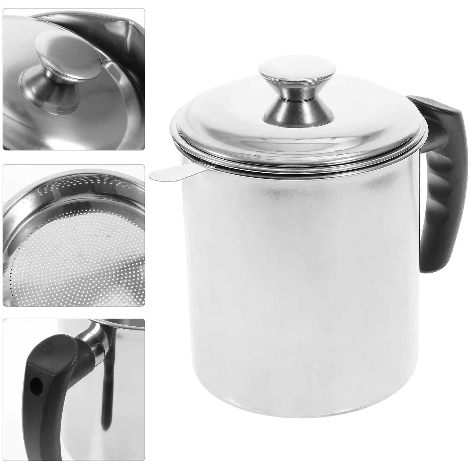 1pc Strainer Pot Stainless Steel Grease Container Fine Mesh Filter For Kitchen Oil Storage Flour Straining Grease Can Oil
1pc Strainer Pot Stainless Steel Grease Container Fine Mesh Filter For Kitchen Oil Storage Flour Straining Grease Can Oil