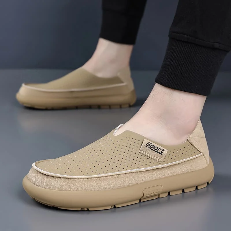 New Trendy Men Perforated Leather Shoes Breathable Soft Sole Driving Casual Shoes Summer
New Trendy Men Perforated Leather Shoes Breathable Soft Sole Driving Casual Shoes Summer