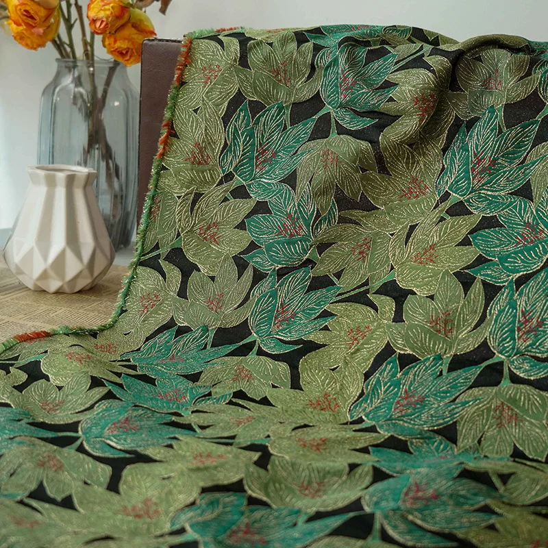 Black Background Green Leaves Gold Silk Jacquard Fabric Stiff Dress Fluffy Skirt Bag Curtains Decorative Sewing Fabric
Black Background Green Leaves Gold Silk Jacquard Fabric Stiff Dress Fluffy Skirt Bag Curtains Decorative Sewing Fabric