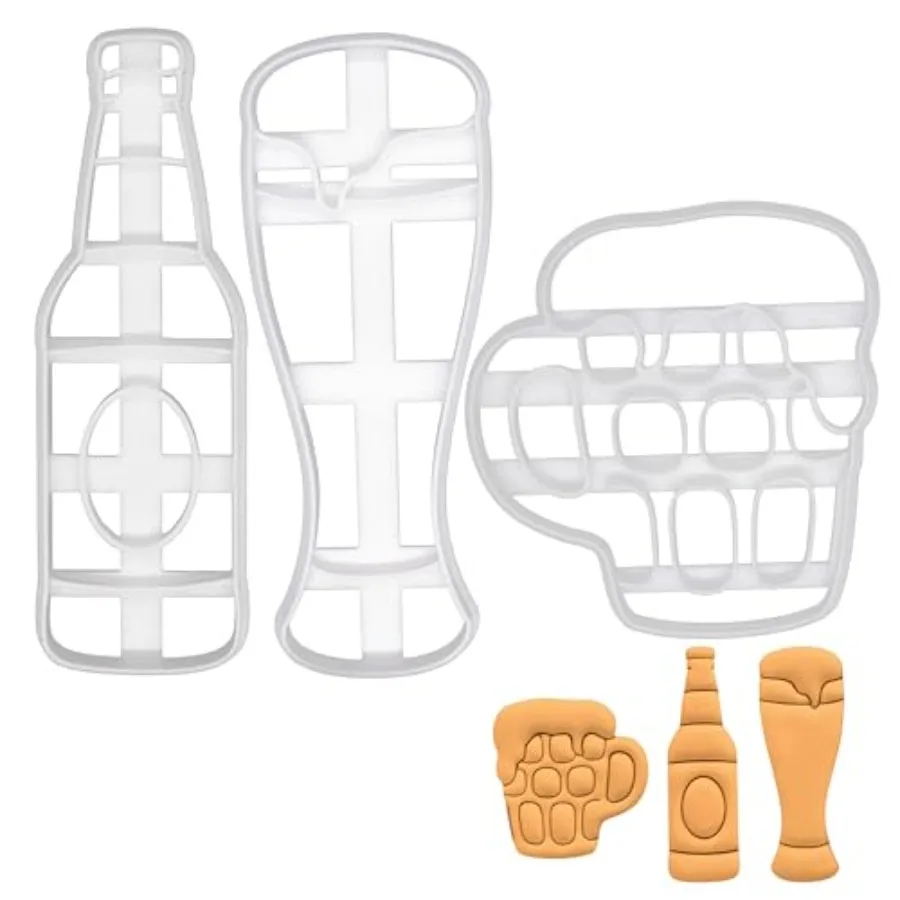 t of 3 r Glass cookie cutters Designs: r ottle n Glass and Dimpled r Mug 3 pieces -
t of 3 r Glass cookie cutters Designs: r ottle n Glass and Dimpled r Mug 3 pieces -