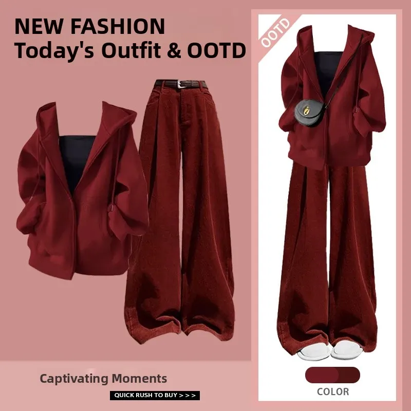 Красный свитер, женский повседневный жилет с ремешками, комплект из футболки, осень-зима, новый универсальный высококачественный комплект одежды
Красный свитер, женский повседневный жилет с ремешками, комплект из футболки, осень-зима, новый универсальный высококачественный комплект одежды