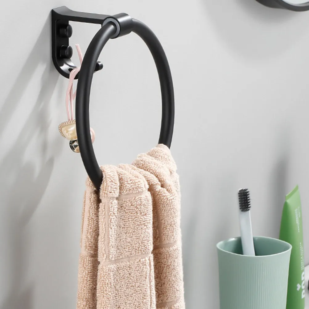 1Pcs Aluminum Towel Ring Hook Black Thick Solid Bathroom Wall Mounted Rust Proof Waterproof Round Design Easy Install
1Pcs Aluminum Towel Ring Hook Black Thick Solid Bathroom Wall Mounted Rust Proof Waterproof Round Design Easy Install