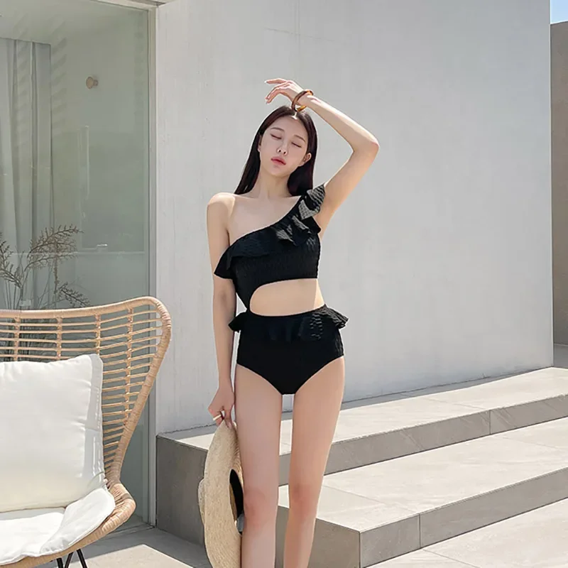 2024 Black One Piece Swimsuit Women Swimwear Sexy Padded Swimming Suit Monokini One Shoulder Bodysuit Beach Bathing Suit Korean
2024 Black One Piece Swimsuit Women Swimwear Sexy Padded Swimming Suit Monokini One Shoulder Bodysuit Beach Bathing Suit Korean