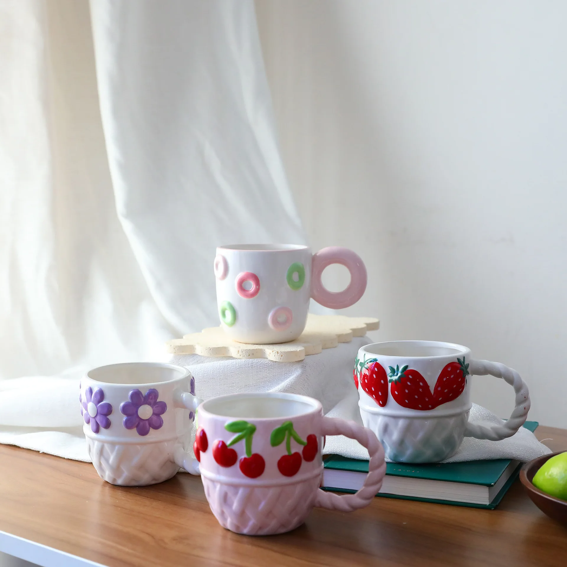 Creative Handmade Cherry Shaped Coffee Cup Fruit Inspired High Aesthetic Value Breakfast Cup Ceramic Ins Style 300-400ml Capa...
Creative Handmade Cherry Shaped Coffee Cup Fruit Inspired High Aesthetic Value Breakfast Cup Ceramic Ins Style 300-400ml Capa...