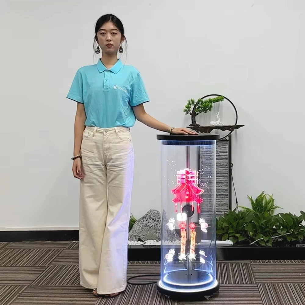 Mini 3D Holographic Fan Projector Splicing Cylindrical 3D Hologram Human Transparent Cabinet Advertising Hologram Equipment
Mini 3D Holographic Fan Projector Splicing Cylindrical 3D Hologram Human Transparent Cabinet Advertising Hologram Equipment