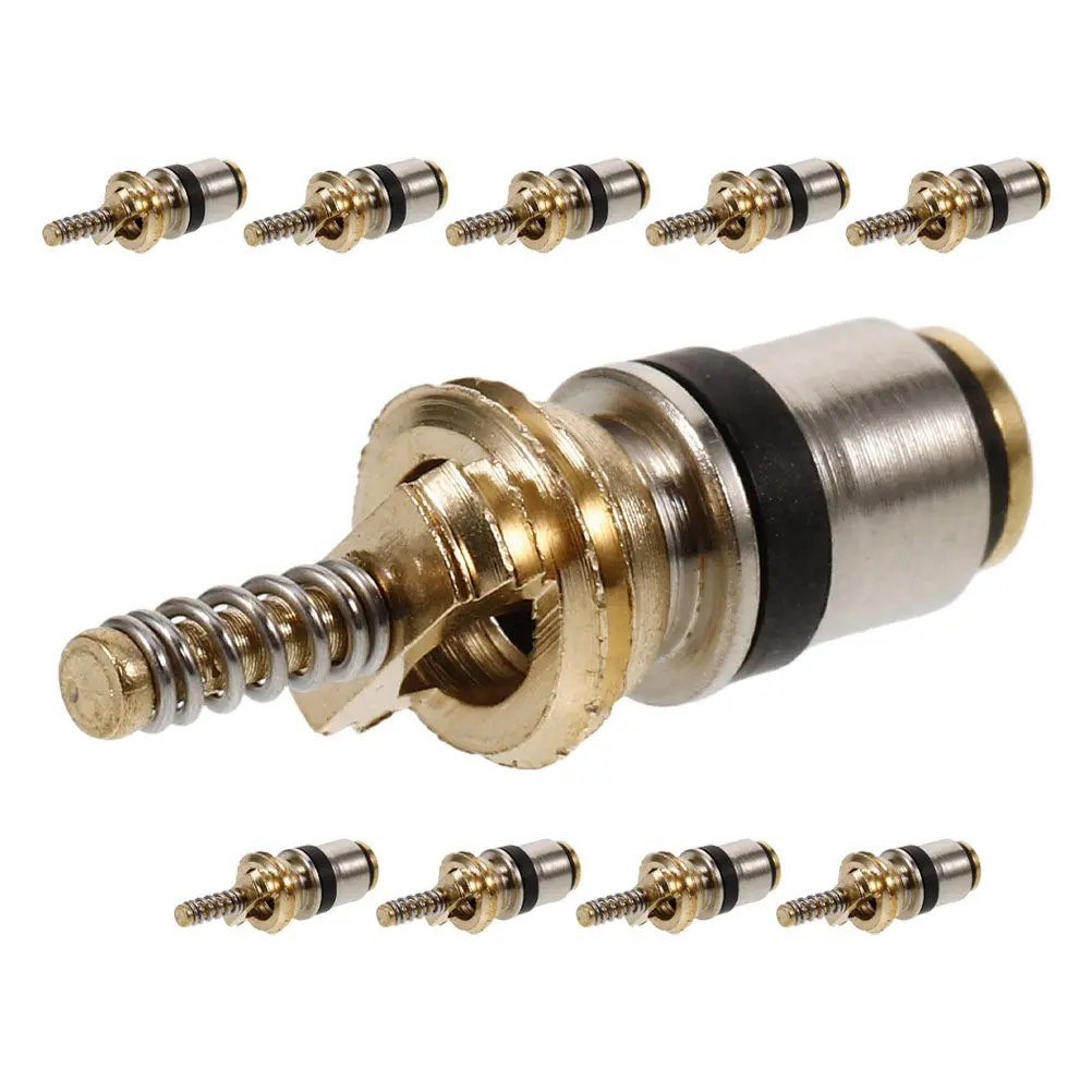 10Pcs Valve Core Kit Copper Air Conditioning Valve Core High Low Pressure for Car R134a Precise Refrigerant Charging Car Air
10Pcs Valve Core Kit Copper Air Conditioning Valve Core High Low Pressure for Car R134a Precise Refrigerant Charging Car Air
