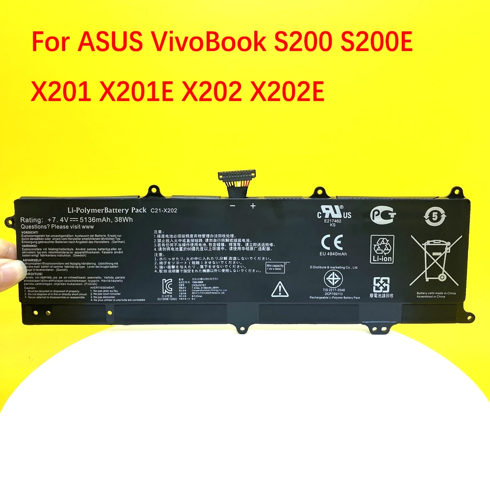 NEW C21-X202 Laptop Battery For ASUS VivoBook S200 S200E X201 X201E X202 X202E S200E-CT209H S200E-CT182H S200E-CT1
NEW C21-X202 Laptop Battery For ASUS VivoBook S200 S200E X201 X201E X202 X202E S200E-CT209H S200E-CT182H S200E-CT1