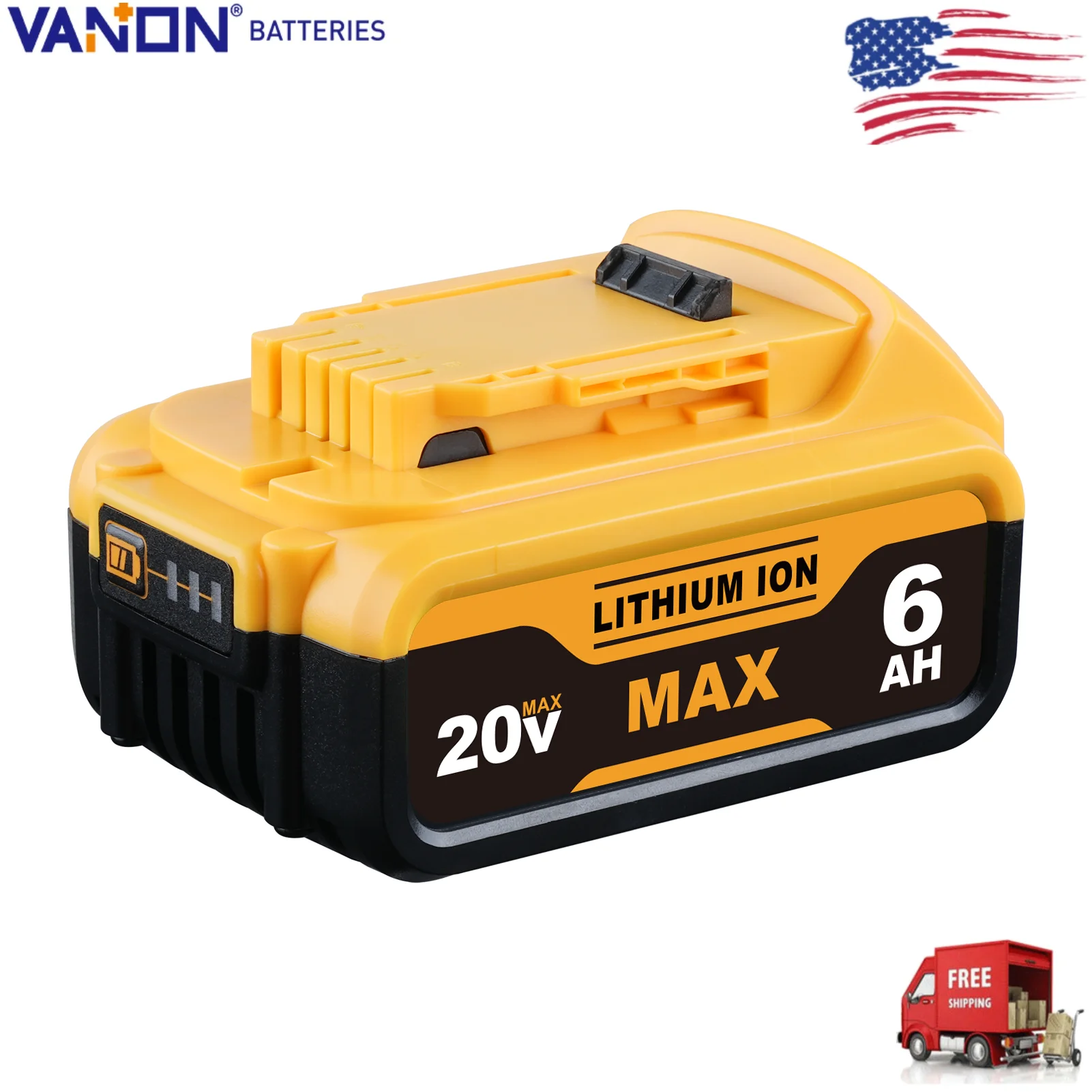VANON 6.0Ah 20v DCB205 Battery Replace for Dewalt 20v Series Battery pin for Cordless Power Tools DCB200 DCB201 DCB204 DCB206 
VANON 6.0Ah 20v DCB205 Battery Replace for Dewalt 20v Series Battery pin for Cordless Power Tools DCB200 DCB201 DCB204 DCB206