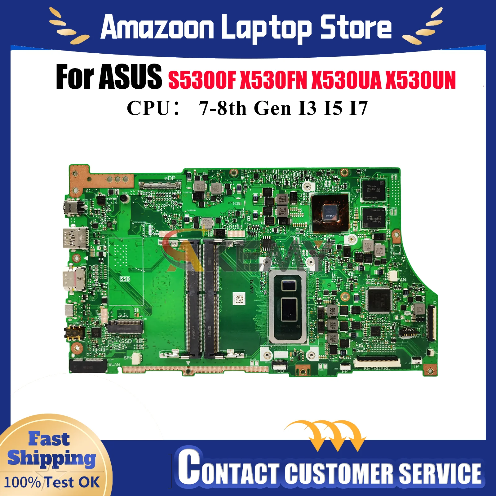 X530FN Материнская плата для ноутбука ASUS VivoBook S530F K530F X530UN X530UA X530F X530FN S5300F Материнская плата для ноутбука с процессором I3 I5 I7
X530FN Материнская плата для ноутбука ASUS VivoBook S530F K530F X530UN X530UA X530F X530FN S5300F Материнская плата для ноутбука с процессором I3 I5 I7