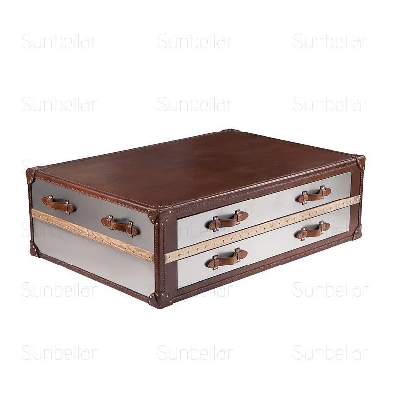 Coffee table American tpye luxury retro industrial style leather storage coffee table
Coffee table American tpye luxury retro industrial style leather storage coffee table