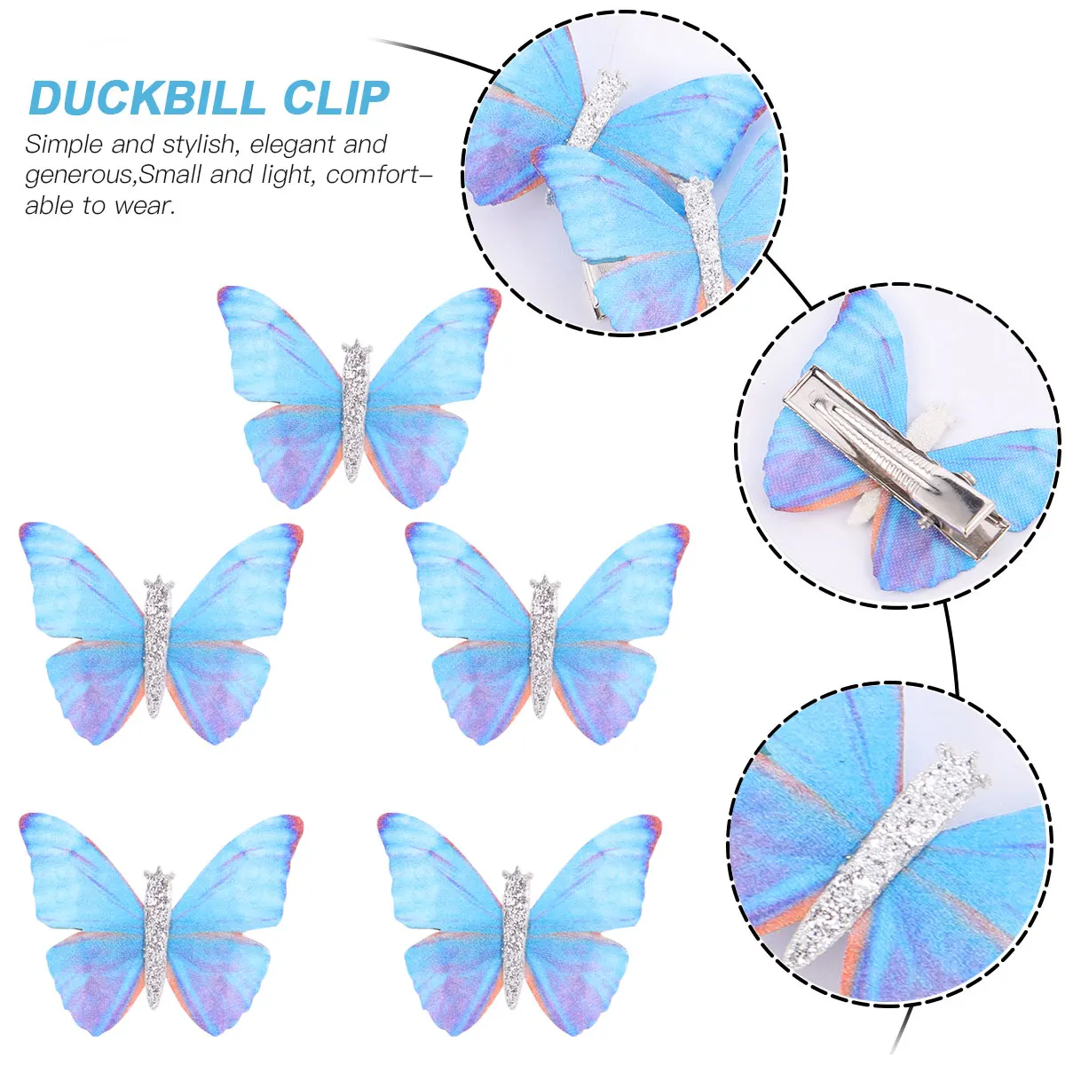 5pcs Retro Glitter Durable Hair Ornament Comfortable Bangs Duckbill Clip Hairpin Butterflies Hairpin Ornament Lightweight
5pcs Retro Glitter Durable Hair Ornament Comfortable Bangs Duckbill Clip Hairpin Butterflies Hairpin Ornament Lightweight