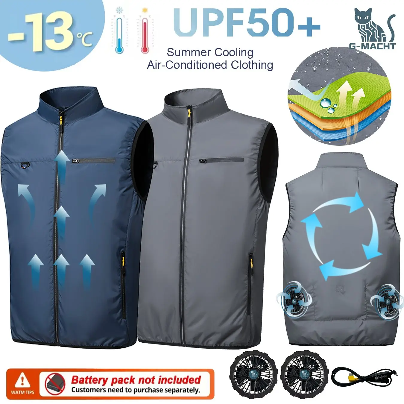 2026 Summer Cooling Fan Vest USB Wearable Air Conditioner Clothes Sleeveless Cool Jacket for Outdoor Fishing Work Tactical
2026 Summer Cooling Fan Vest USB Wearable Air Conditioner Clothes Sleeveless Cool Jacket for Outdoor Fishing Work Tactical