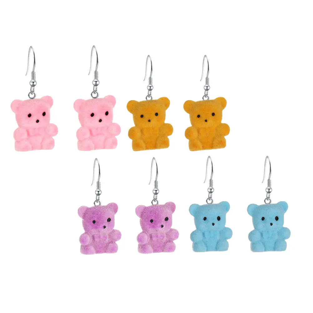 4 Pairs Bear Earrings Girls Cartoon Drop Resin Dangler Women Ear Jewelry Decoration Chic Pendant Small Bear Ear Drops
4 Pairs Bear Earrings Girls Cartoon Drop Resin Dangler Women Ear Jewelry Decoration Chic Pendant Small Bear Ear Drops