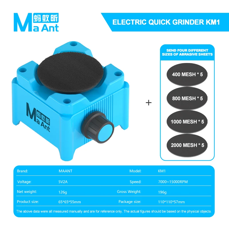 MaAnt KM1 Electric Quick Grinder Manual Tools set 7000-15000RPM Adjustable Speed Polisher for Tweezers Soldering Iron Tip Repair
MaAnt KM1 Electric Quick Grinder Manual Tools set 7000-15000RPM Adjustable Speed Polisher for Tweezers Soldering Iron Tip Repair