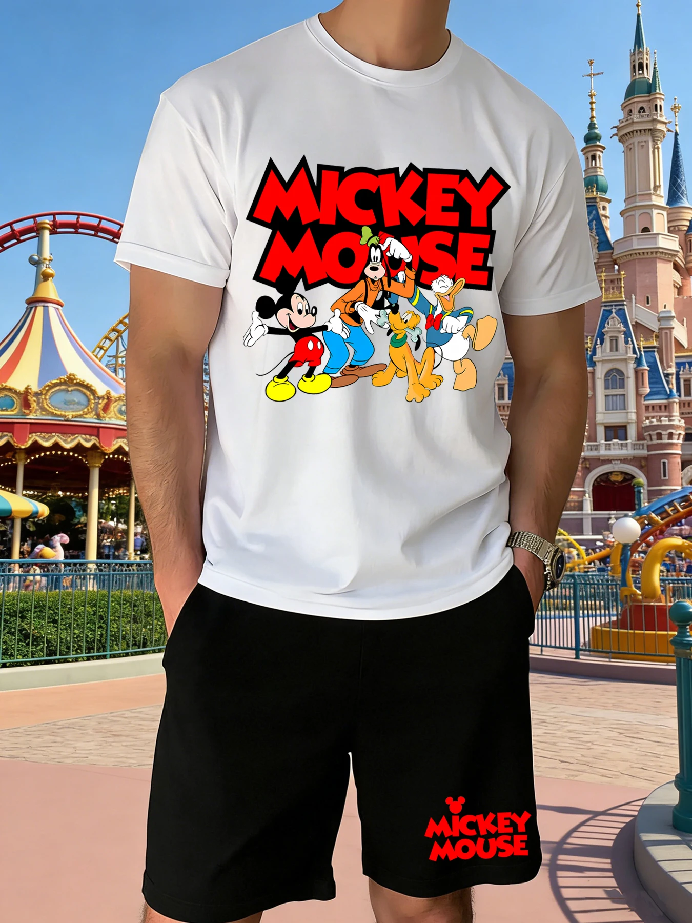 2-Piece Mickey Mouse Print Men's T-Shirt and Shorts Set Summer Casual Cute Cartoon Short-Sleeve Top Men's Y2K Fashion T-Shirt
2-Piece Mickey Mouse Print Men's T-Shirt and Shorts Set Summer Casual Cute Cartoon Short-Sleeve Top Men's Y2K Fashion T-Shirt