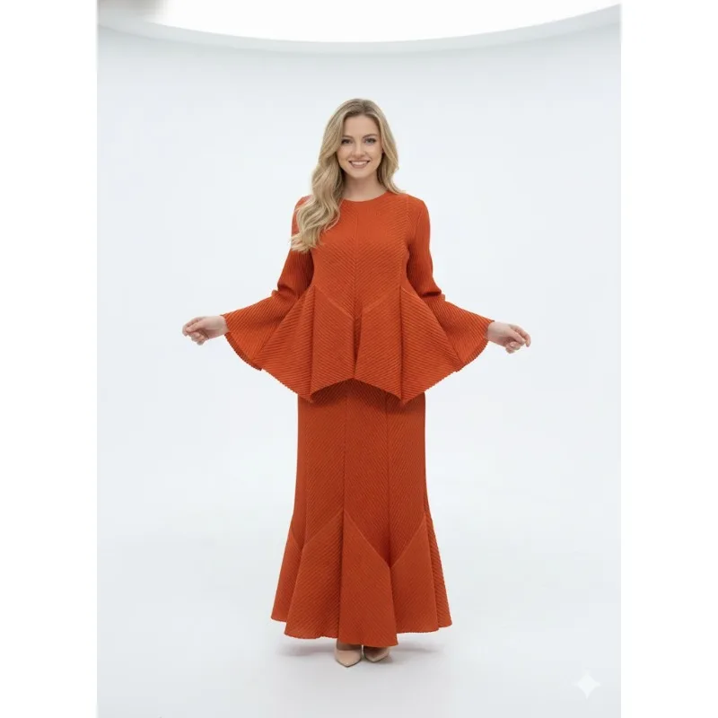 Miyake Pleated Skirt Set Plisse 2026 Fashion Ruffle Irregular 2-piece Spring New Round Neck Thin Elastic Waist A-line Suit Skirt
Miyake Pleated Skirt Set Plisse 2026 Fashion Ruffle Irregular 2-piece Spring New Round Neck Thin Elastic Waist A-line Suit Skirt